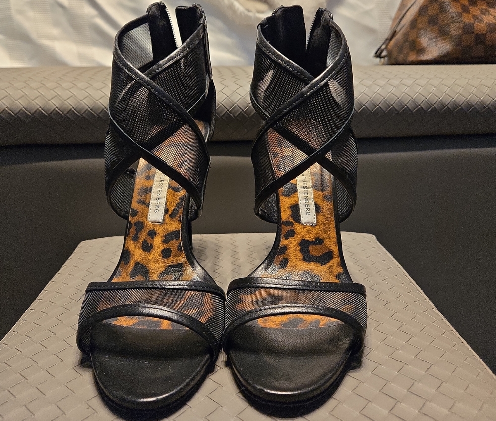 Diane Von Furstenberg Black and Brown High Heels